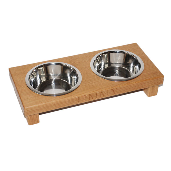 Large Double Dog Bowl - The Engraved Oak Company