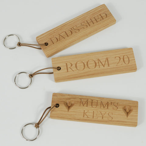 personalised wooden keyrings