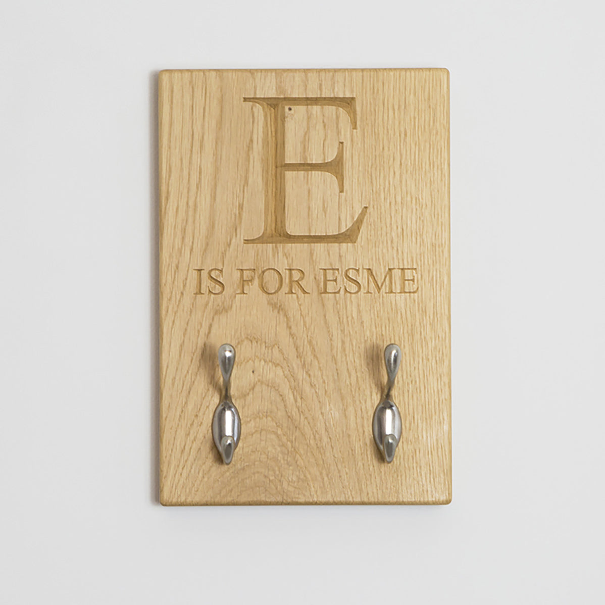 Childrens coat hooks Personalised The Engraved Oak Company