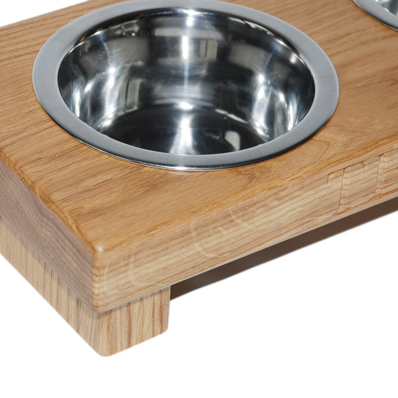 Medium Double Dog Bowl - The Engraved Oak Company