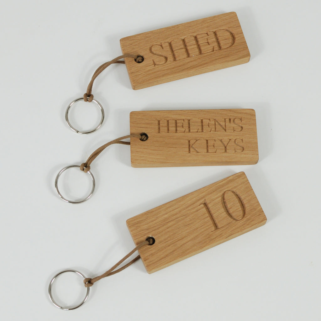 Personalisedd Key Rings Small Personalised Key Ring – The Engraved Oak Company