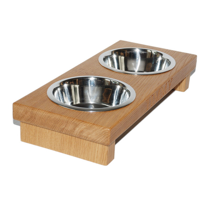 Large Double Dog Bowl - The Engraved Oak Company