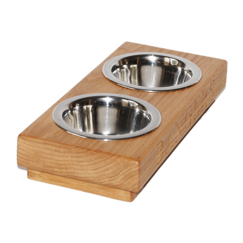 Personalised Small Double Dog Bowl The Engraved Oak Company