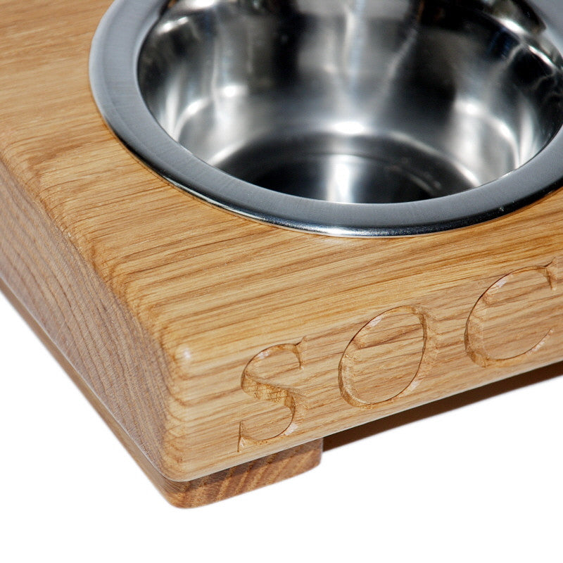 Small Single Dog Bowl - The Engraved Oak Company